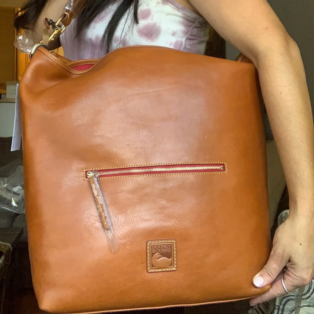 SOLD⛔️Authentic DOONEY & BOURKE Leather large Hobo/Top zip shoulder - Picture 4 of 15
